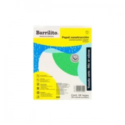 Papel Construcción Barritlito Tamaño Carta de Colores 50 Hojas